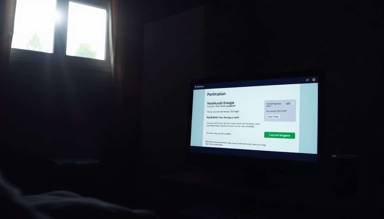 Een computerbevestiging van een voltooide betaling aan een energieleverancier.